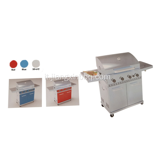 Griglia a gas per barbecue da esterno 4+1 fuochi